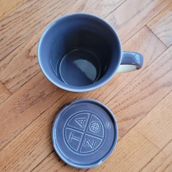 Starbucks Tazo Passion Mug with Lid Coaster Purple Coffee Tea 2010 Bone China - Picture 3 of 6